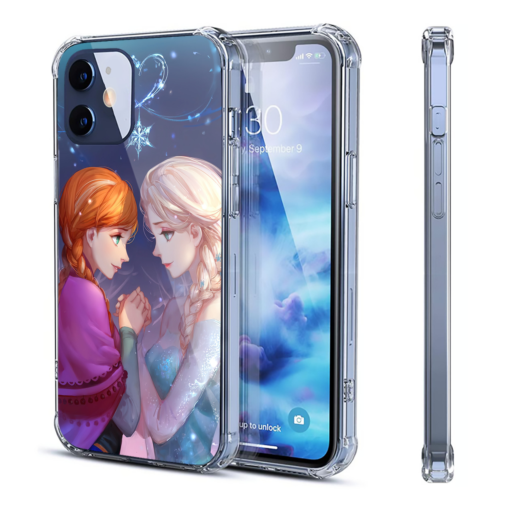 （画像用） アナと雪の女王 アンナ エルサ Frozen Anna Elsa 【iPhone 12シリーズ対応】透明スマホケース（クリアソフトケース）